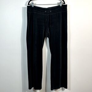 Norsport Velvet Velour Black Lounge Sleep Pants Y2K Pajamas Women Size Large